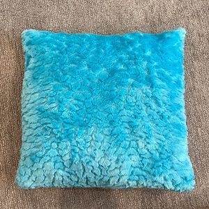 16in x 16in Fuzzy Teal Throw Pillow